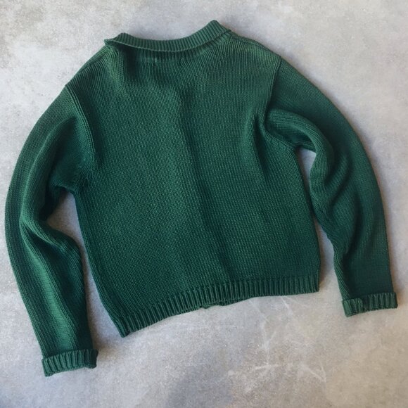 Forest Green Vintage Cotton Cardigan - Picture 3 of 5